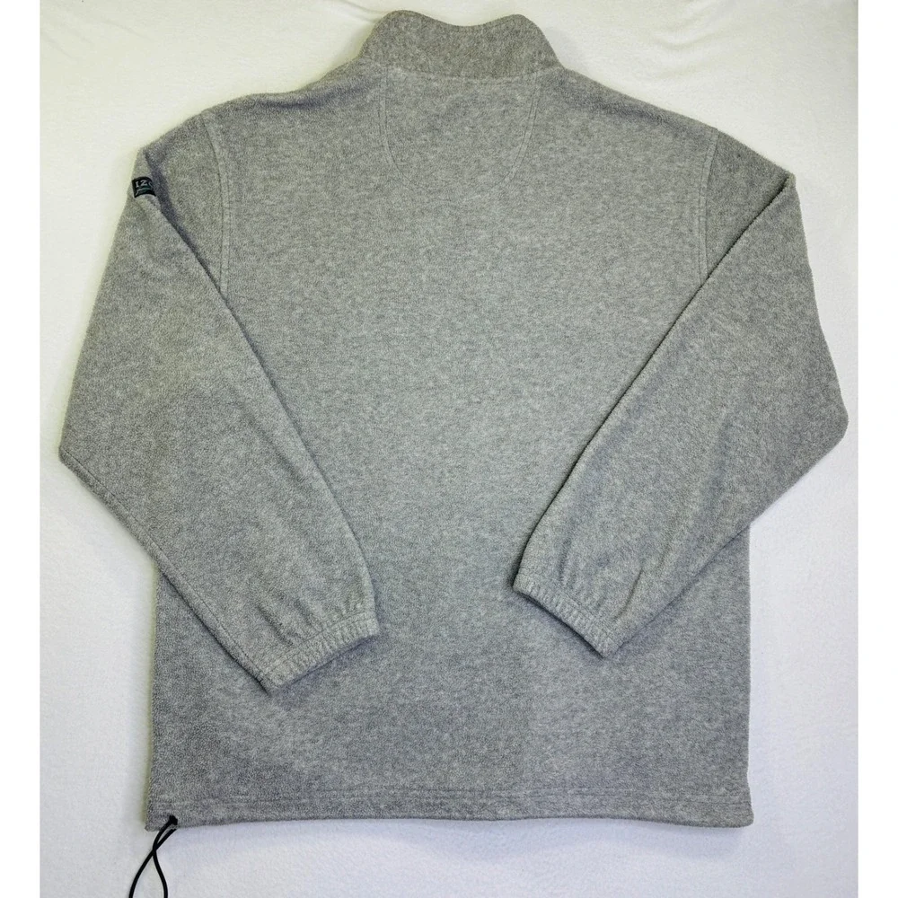 IZOD Performance Mens XL Fleece Quarter Zip Pullover Gray Black Stripe Mock Neck